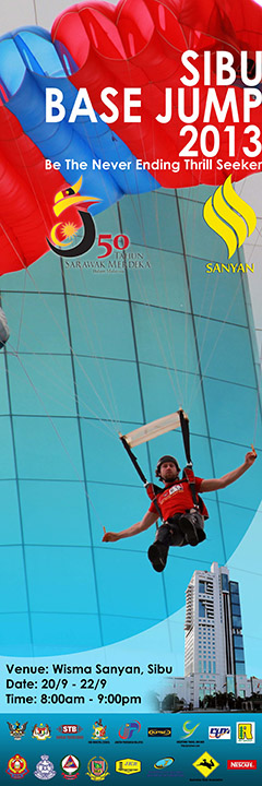 Sibu BASE Jump 2013 Banner English